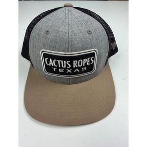 Cactus Ropes Texas Trucker Hat Mesh Embroidered Logo Adjustable Mens Brown Grey